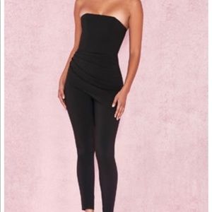 Leonida Black Strapless Jumpsuit